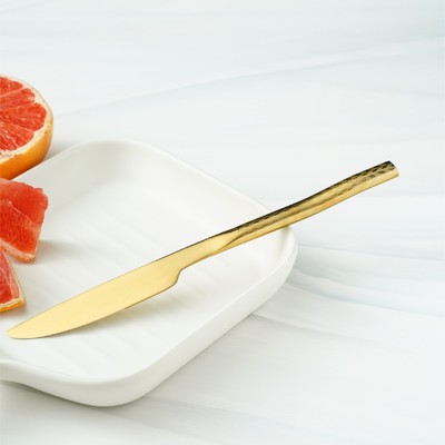 Нож столовый из нержавеющей стали Magistro Kolos, длина 22 см, цвет золотой