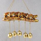 Музыка ветра металл, полистоун "Семь слонов на бивне" 9 колокольчиков 44х21 см - фото 23011255