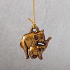 Музыка ветра металл, полистоун "Семь слонов на бивне" 9 колокольчиков 44х21 см - фото 23011257