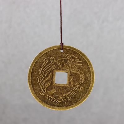 Музыка ветра металл "Денежная жаба с монетой" 3 колокольчика 34х5,6х5,6 см