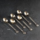 Набор ложек на подставке Magistro «Чернёный лебедь», 6 шт, цвет бронзовый - фото 24548197