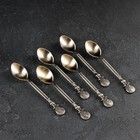 Набор ложек на подставке Magistro «Чернёный лебедь», 6 шт, цвет бронзовый - фото 24548199