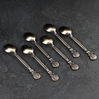 Набор ложек на подставке Magistro «Чернёный лебедь», 6 шт, цвет бронзовый - фото 24548200