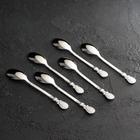 Набор ложек на подставке Magistro «Серебряный лебедь», 6 шт, цвет серебряный - фото 24367692