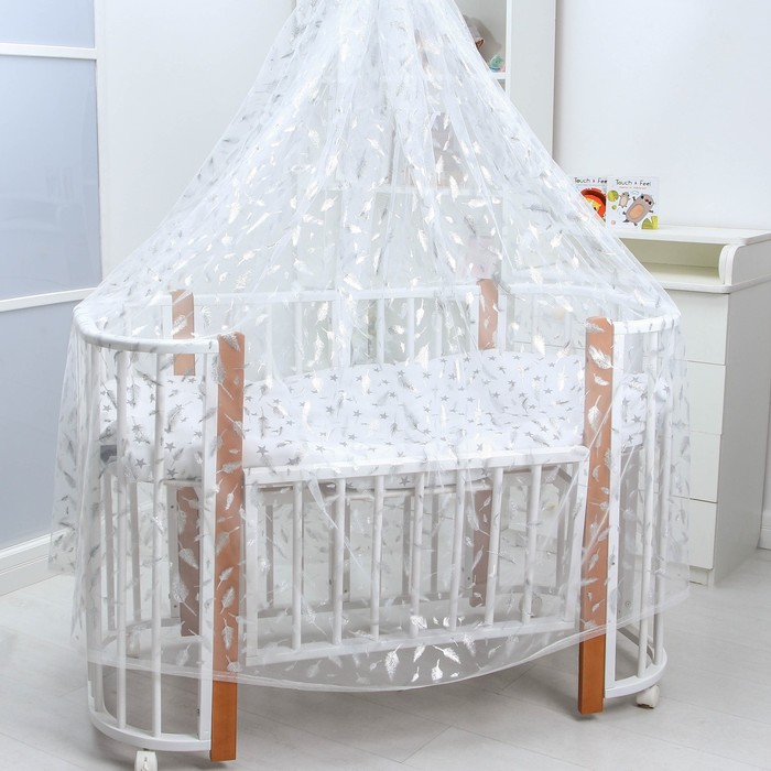Балдахин для детской кроватки «Перья», без основания, р-р 165х500 см, цвет белый - фото 1927699529