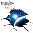 Интерьерная наклейка 3Д TAKE IT EASY «Космос в стене», 90×60 см - Фото 1