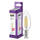 Лампа светодиодная IEK LLF, Е14, 7 Вт, 4000 К, 840 Лм, филаментная, свеча - фото 301179125
