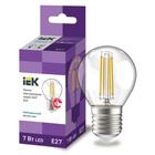 Лампа светодиодная IEK LLF, Е27, 7 Вт, 4000 К, 840 Лм, филаментная, шар - фото 295951478