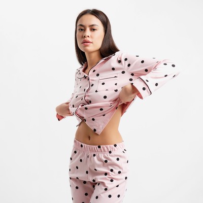 Пижама женская (рубашка, брюки) KAFTAN Cute, размер 48-50, розовая