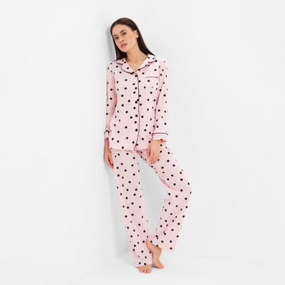 Пижама женская (рубашка, брюки) KAFTAN Cute, размер 48-50, розовая