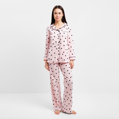 Пижама женская (рубашка, брюки) KAFTAN Cute, размер 56-58, розовая