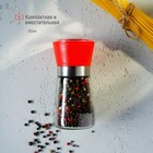 Мельница для специй Доляна «Модерн», 180 мл, 6.5×13 см, красная - Фото 4