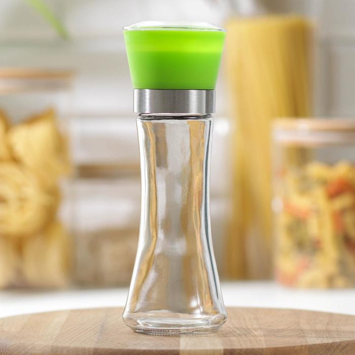 Мельница для специй Доляна «Модерн», 200 мл, 6.5×19 см, цвет зелёный
