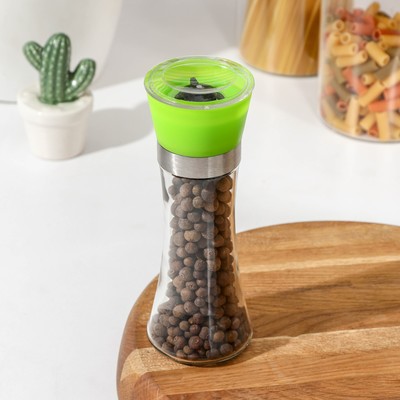 Мельница для специй Доляна «Модерн», 200 мл, 6.5×19 см, цвет зелёный