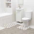 Набор ковриков для ванной и туалетай Доляна «AntiSlip», 2 шт, 50×80 см, 50×50 см - Фото 2