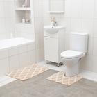 Набор ковриков для ванны AntiSlip, 2 шт: 50×80 см, 50×50 см, 100% хлопок, цвет бежевый - фото 9268575