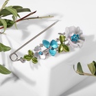 Булавка «Цветочная» дорожка, 7.5 см, цветная в серебре - Фото 4