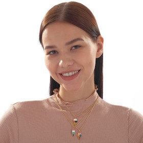 Кулоны парные на цепочке «Виды мороженого», 45 см, цветные в золоте