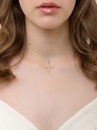 Кулон на леске «Крестик», плавный, белый в золоте, 30 см - Фото 2