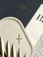 Кулон на леске «Крестик», плавный, белый в золоте, 30 см - Фото 4