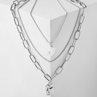 Кулон "Цепь" жемчужная таблетка, цвет белый в серебре, 50см - фото 24422265