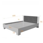 Кровать двуспальная Nova, 1634×2058×785 мм, спальное место 1600×2000 мм, цвет белый/ бетон - Фото 2