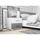 Тумба прикроватная Nova, 500×410×452 мм, цвет белый/бетон - Фото 1