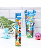 Зубная щётка детская Bambolina «МиМиМишки» мягкая, с подушечкой для чистки языка, 4-8 лет - Фото 4