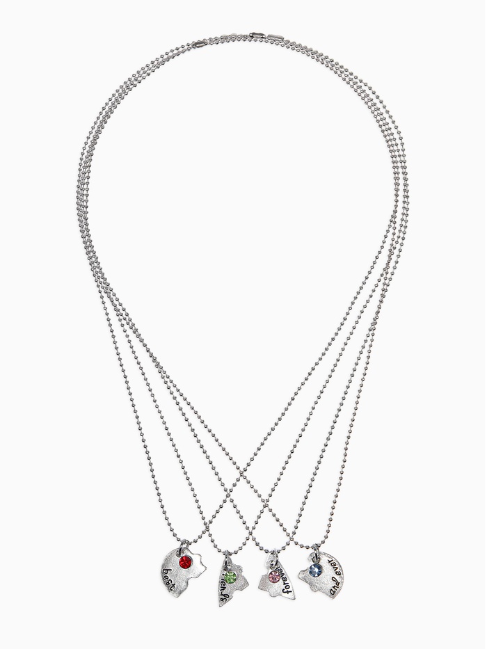 Кулоны парные «Фантастическая четвёрка», 45 см, цветные в серебре