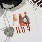 Кулоны парные «Тройное сердце», 45 см, цветные в серебре - Фото 2