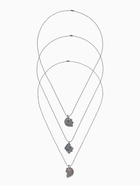 Кулоны парные «Тройное сердце», 45 см, цветные в серебре 5514331