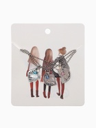 Кулоны парные «Тройное сердце», 45 см, цветные в серебре 5514331