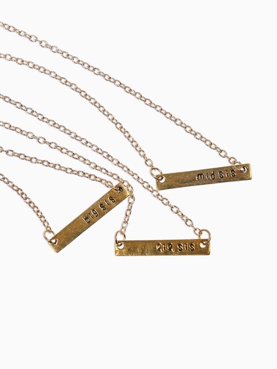 Кулоны парные на цепочке «Три сестры», 45 см, цвет золото