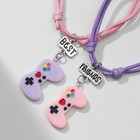 Браслеты «Неразлучники» игровые джойстики, цвет сиренево-розовый, 7 см - фото 23734431