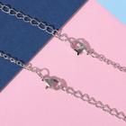 Кулоны «Неразлучники. Авокадо с сердечком», коричнево-зелёные в серебре, 45 см - Фото 4