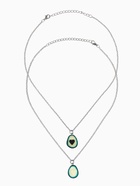 Кулоны «Неразлучники. Авокадо с сердечком», коричнево-зелёные в серебре, 45 см  (артикул 5514352)  большой выбор товаров оптом и в розницу по низким ценам с доставкой