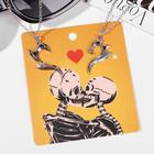 Кулоны «Неразлучники» горящее сердце, цвет чернёное серебро, 45 см - Фото 4