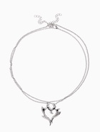 Кулоны «Неразлучники» горящее сердце, цвет чернёное серебро, 45 см - Фото 2