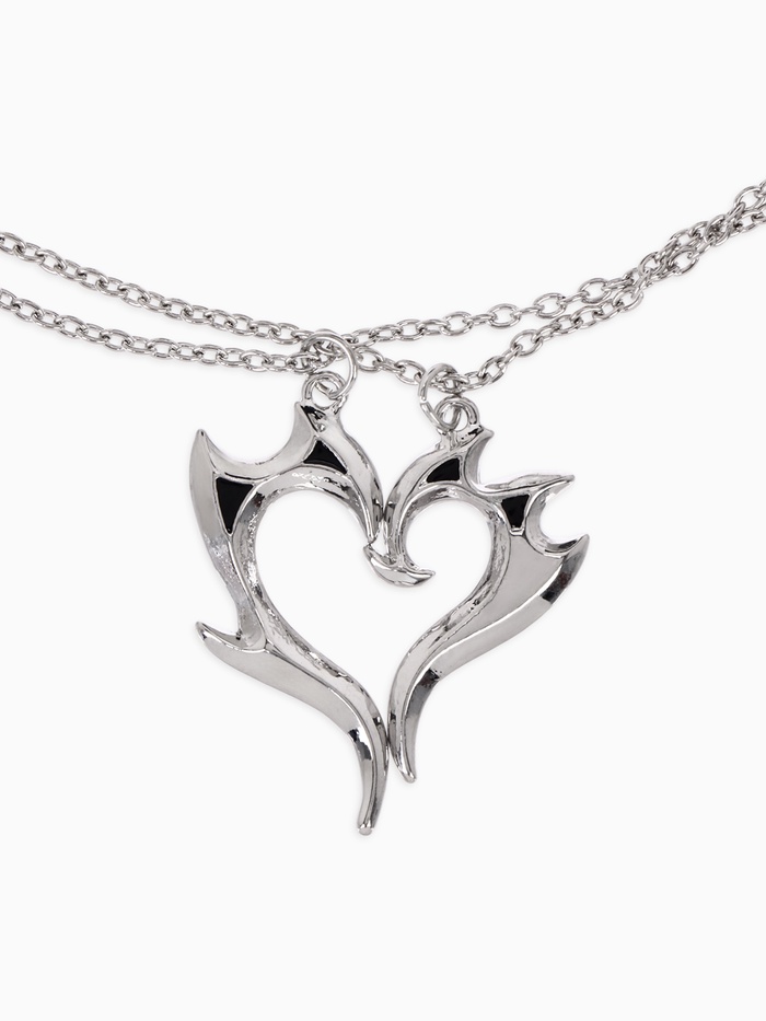 Кулоны «Неразлучники» горящее сердце, цвет чернёное серебро, 45 см - Фото 1