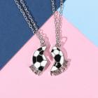 Кулоны "Неразлучники" мячик, цвет чёрно-белый в серебре, 45 см - фото 24422282