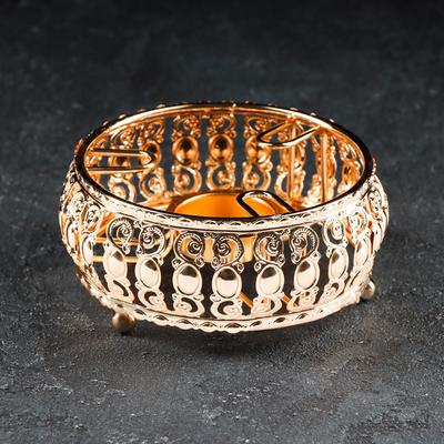 Подставка-подогрев для чайника, 13×13×6 см, металл, золотистая