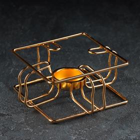 Подставка - подогрев для чайника, 15×15×6 см, цвет золотой