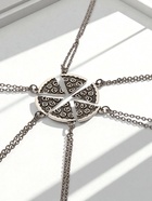 Кулоны парные на цепочке «Неразлучники», круг пиццы, цвет чернёное серебро, 45 см - Фото 10