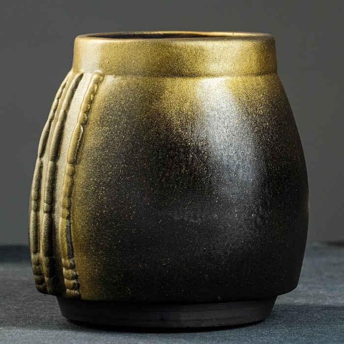Горшок - органайзер "Клеопатра" черный с золотом, 1,6л/ 16х17х16см - фото 1908700379