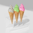 Подставка под мороженое 25×10×15, оргстекло 2 мм, d=4 см, цвет прозрачный, В ЗАЩИТНОЙ ПЛЁНКЕ - фото 7697305