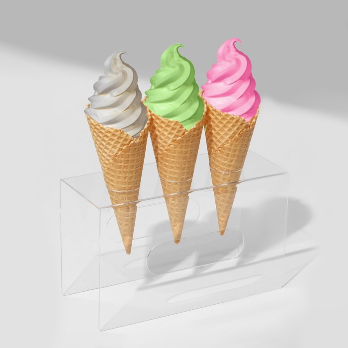 Подставка под мороженое 25×10×15, оргстекло 2 мм, d=4 см, цвет прозрачный, В ЗАЩИТНОЙ ПЛЁНКЕ - фото 1889592922