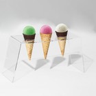 Подставка под мороженое 10×28×15, оргстекло 3 мм, d=4 см, цвет прозрачный, В ЗАЩИТНОЙ ПЛЁНКЕ - фото 8992142