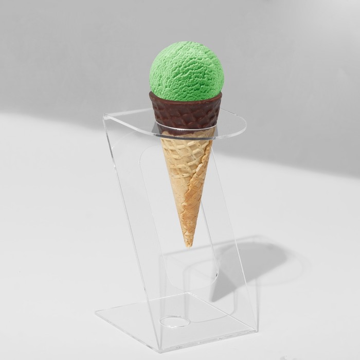 Подставка под мороженое 8×8×15, оргстекло 2 мм, d=4 см, цвет прозрачный, В ЗАЩИТНОЙ ПЛЁНКЕ - фото 1919096877
