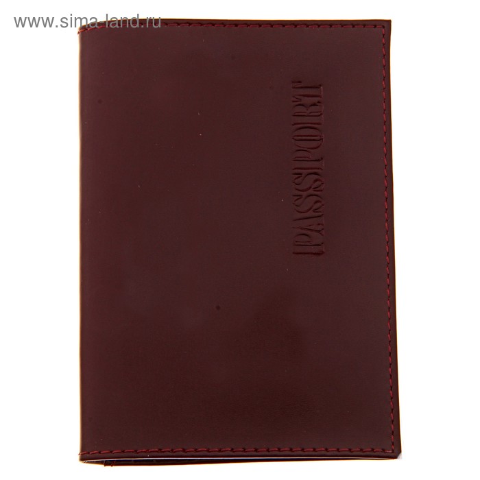 Обложка для паспорта с карманом, цвет бордовый - Фото 1