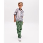 Рубашка для мальчика MINAKU: Cotton collection, цвет коричневый/белый, рост 98 см - Фото 3